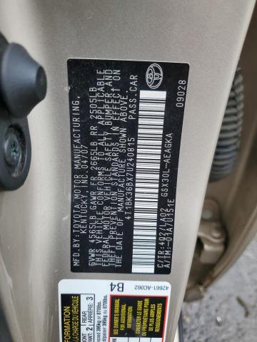 4T1BK36BX7U240815 - 2007 TOYOTA AVALON XL 棕色 照片 12