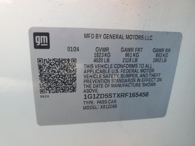 1G1ZD5STXRF165458 - 2024 CHEVROLET MALIBU LT 白色 照片 13