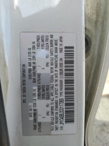 JM1CW2BL0C0117368 - 2012 MAZDA 5 WHITE photo 13