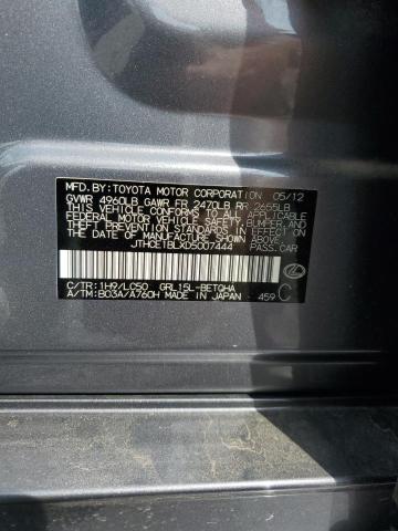 JTHCE1BLXD5007444 - 2013 LEXUS GS 350 ნაცრისფერი ფოტო 12