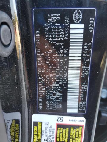 4T1DAACK7SU140989 - 2025 TOYOTA CAMRY XSE Czarny zdjęcie 13