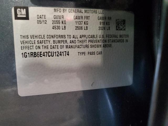 1G1RB6E47CU124174 - 2012 CHEVROLET VOLT CHARCOAL photo 13