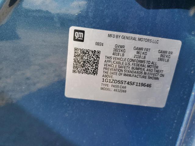 1G1ZD5ST4SF119646 - 2025 CHEVROLET MALIBU LT BLUE photo 12