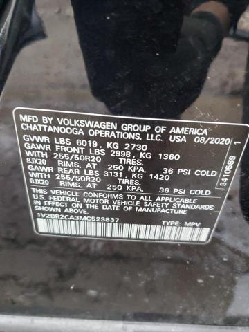 1V2BR2CA3MC523837 - 2021 VOLKSWAGEN ATLAS SEL BLACK photo 14