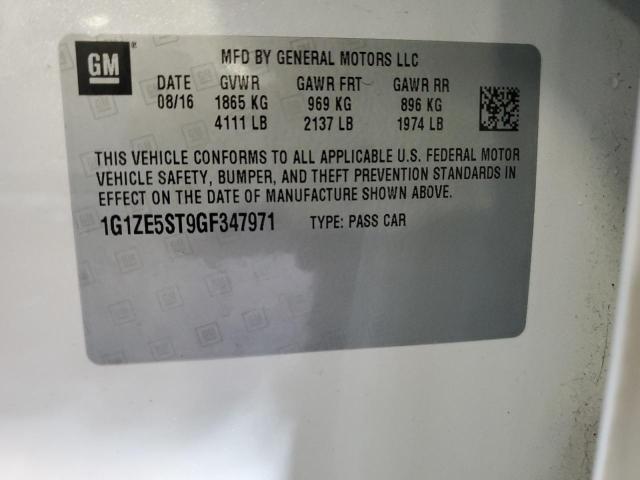 1G1ZE5ST9GF347971 - 2016 CHEVROLET MALIBU LT WHITE photo 12