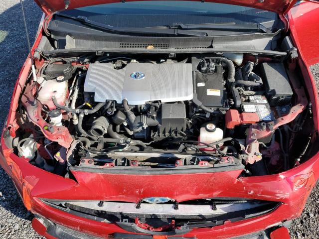 JTDL9RFU8K3005515 - 2019 TOYOTA PRIUS RED photo 11