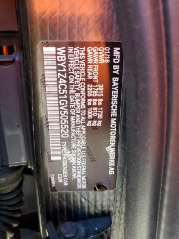 WBY1Z4C51GV505520 - 2016 BMW I3 REX BLACK photo 12