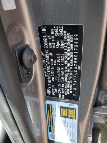 5XYKUDA29BG170469 - 2011 KIA SORENTO EX GRAY photo 13