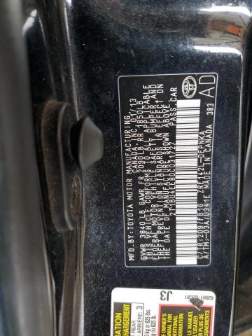 2T1BU4EE8DC031727 - 2013 TOYOTA COROLLA BASE Noir photo 12