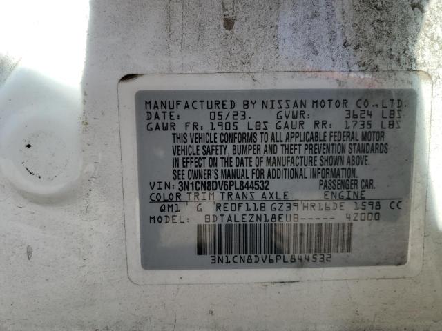 3N1CN8DV6PL844532 - 2023 NISSAN VERSA S WHITE photo 12