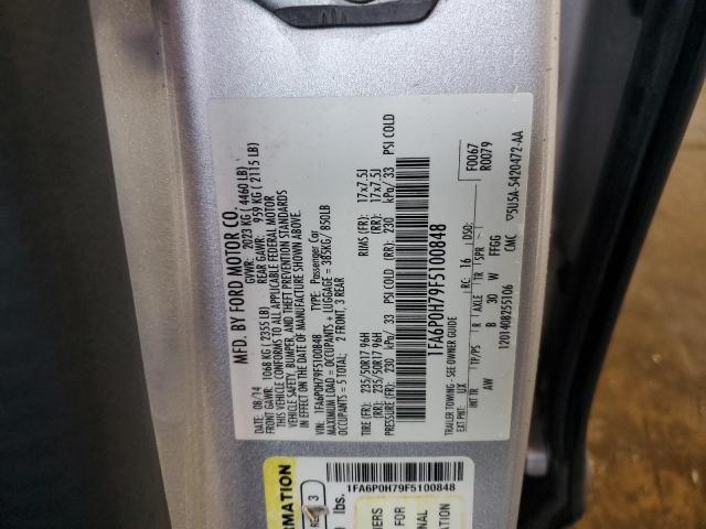 1FA6P0H79F5100848 - 2015 FORD FUSION SE SILVER photo 13