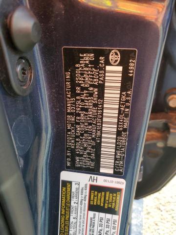 4T1BK1EB3FU161412 - 2015 TOYOTA AVALON XLE BLUE photo 12