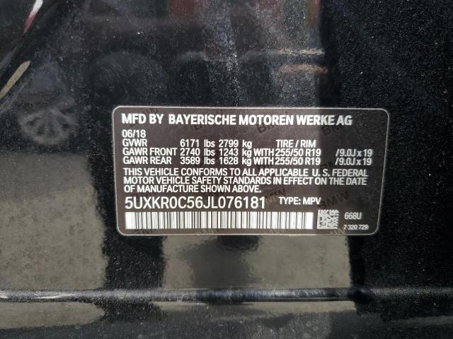 5UXKR0C56JL076181 - 2018 BMW X5 XDRIVE35I BLACK photo 13