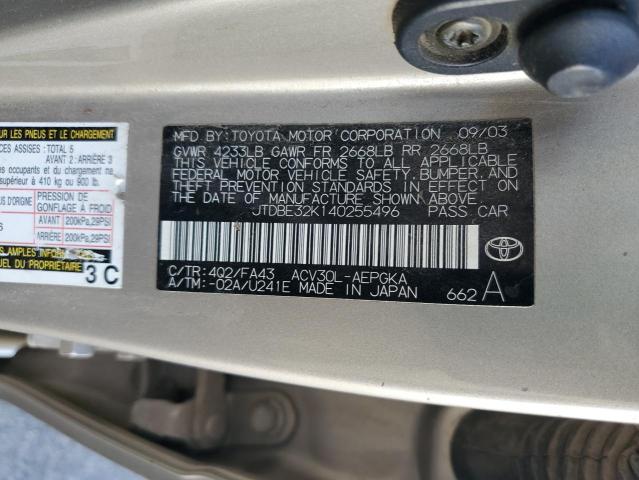 JTDBE32K140255496 - 2004 TOYOTA CAMRY LE Braun Foto 13