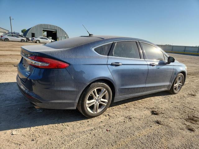 3FA6P0HD0JR239617 - 2018 FORD FUSION SE BLUE photo 3