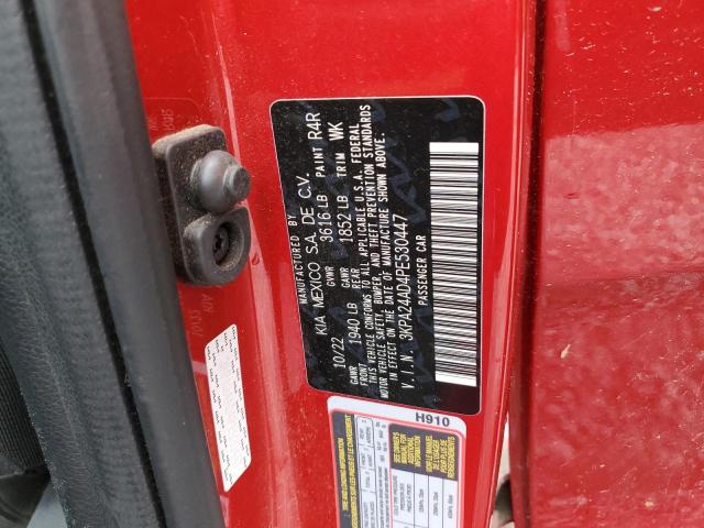 3KPA24AD4PE530447 - 2023 KIA RIO LX RED photo 12