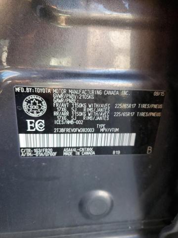 2T3BFREV0FW382003 - 2015 TOYOTA RAV4 LE 灰色 照片 13