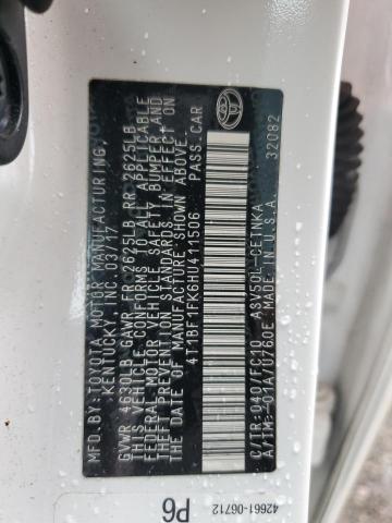 4T1BF1FK6HU411506 - 2017 TOYOTA CAMRY LE 白色 照片 12