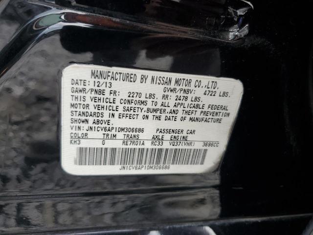 JN1CV6AP1DM306686 - 2013 INFINITI G37 BASE BLACK photo 12