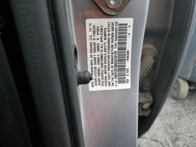 19XFC2F58GE010129 - 2016 HONDA CIVIC LX Gümüş foto 12