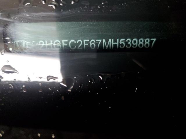 2HGFC2F67MH539887 - 2021 HONDA CIVIC LX BURGUNDY photo 12