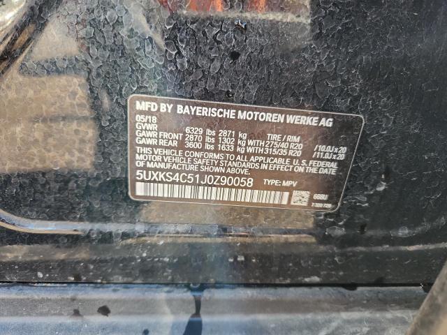 5UXKS4C51J0Z90058 - 2018 BMW X5 XDRIVE35D BLACK photo 13