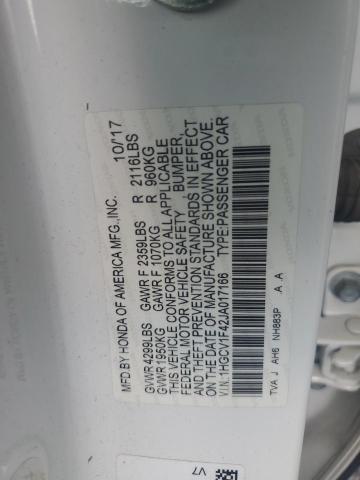 1HGCV1F42JA017166 - 2018 HONDA ACCORD EX 白色 照片 12