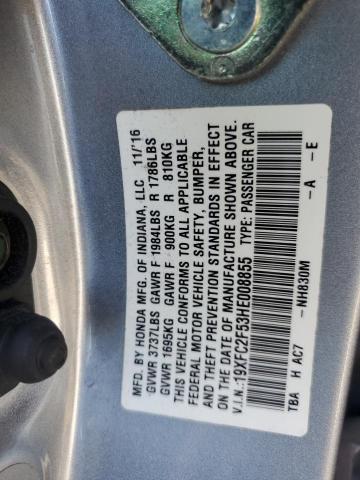 19XFC2F53HE008855 - 2017 HONDA CIVIC LX SILVER photo 12