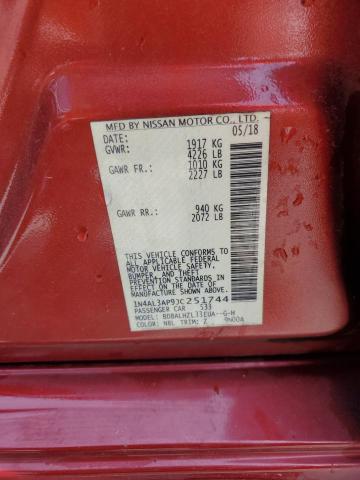 1N4AL3AP9JC251744 - 2018 NISSAN ALTIMA 2.5 MAROON photo 12