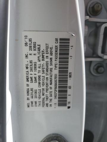 1HGCP2F84BA007551 - 2011 HONDA ACCORD EXL WHITE photo 12