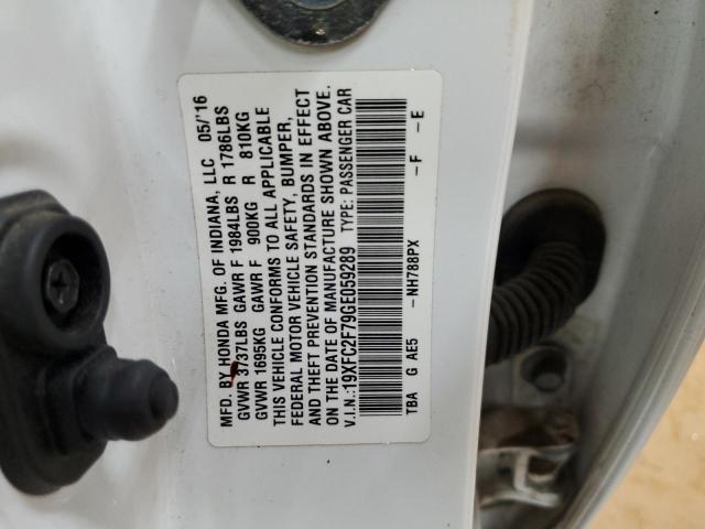 19XFC2F79GE059289 - 2016 HONDA CIVIC EX Ağ foto 12