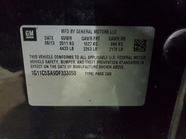 1G11C5SA9DF333050 - 2013 CHEVROLET MALIBU 1LT შავი ფოტო 12