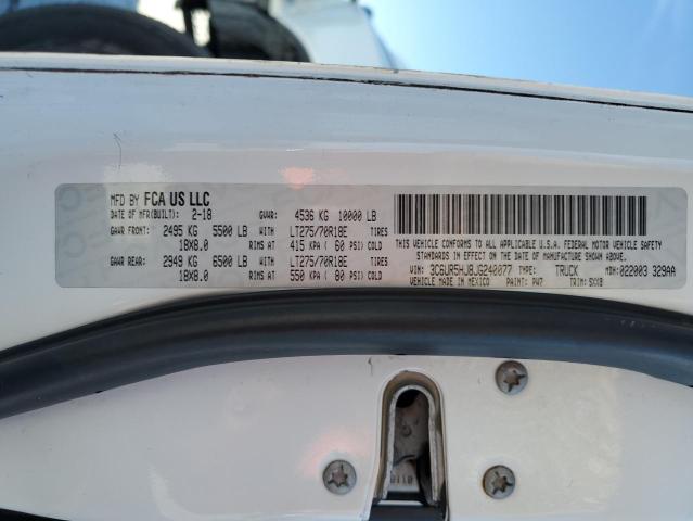 3C6UR5HJ8JG240077 - 2018 RAM 2500 ST WHITE photo 13