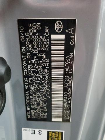 JTKJF5C79B3001604 - 2011 TOYOTA SCION TC ნაცრისფერი ფოტო 12