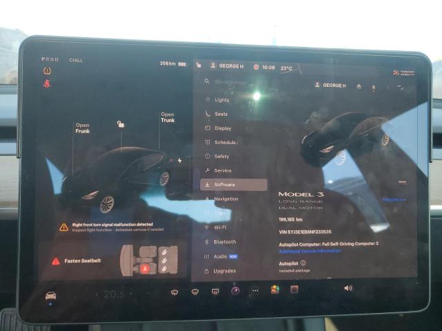 5YJ3E1EB8NF233535 - 2022 TESLA MODEL 3 შავი ფოტო 9