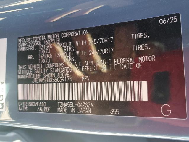 JTEVA5BRXS5039174 - 2025 TOYOTA 4RUNNER SR5 BLUE photo 13