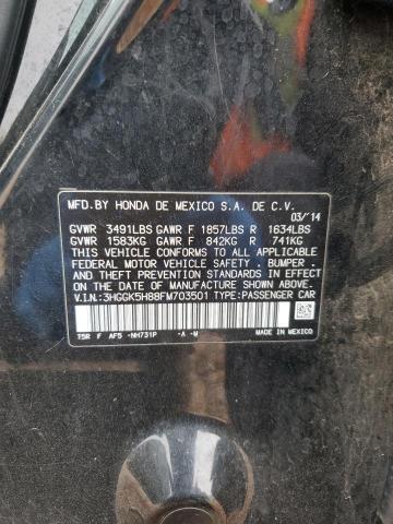 3HGGK5H88FM703501 - 2015 HONDA FIT EX Սև լուսանկար 13