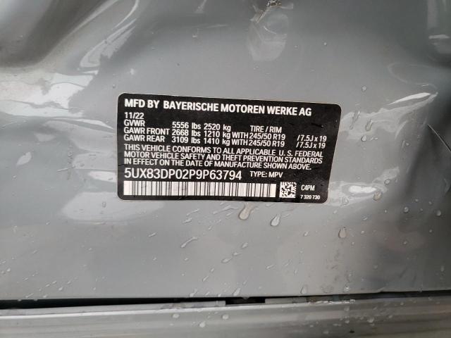 5UX83DP02P9P63794 - 2023 BMW X3 M40I 灰色 照片 13