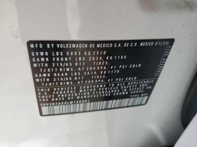 3VV2B7AX9LM145001 - 2020 VOLKSWAGEN TIGUAN SE Beyaz fotoğraf 13