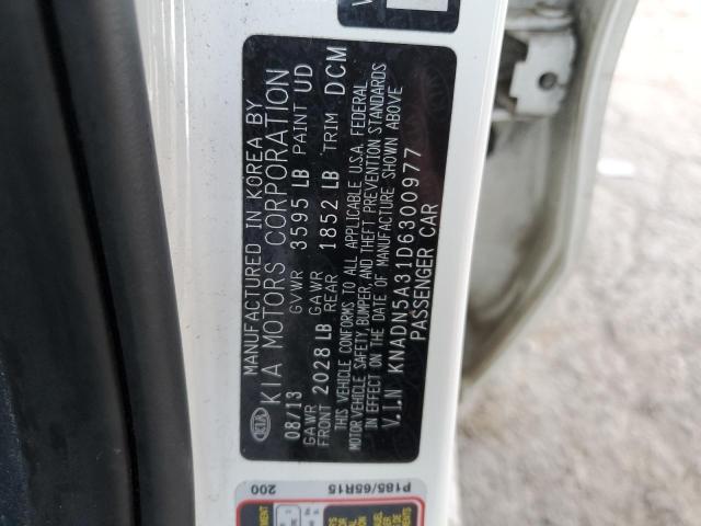 KNADN5A31D6300977 - 2013 KIA RIO EX WHITE photo 12