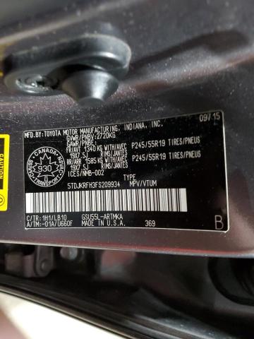 5TDJKRFH3FS209934 - 2015 TOYOTA HIGHLANDER XLE GRAY photo 13