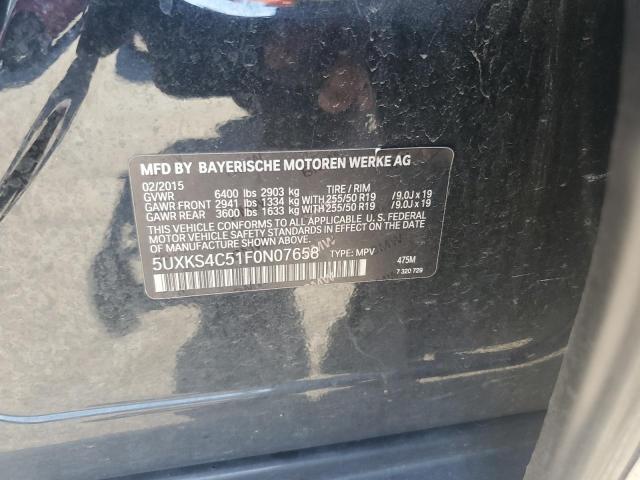 5UXKS4C51F0N07658 - 2015 BMW X5 XDRIVE35D შავი ფოტო 12