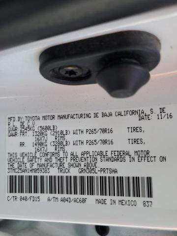 3TMCZ5AN1HM059383 - 2017 TOYOTA TACOMA DOUBLE CAB 白色 照片 13