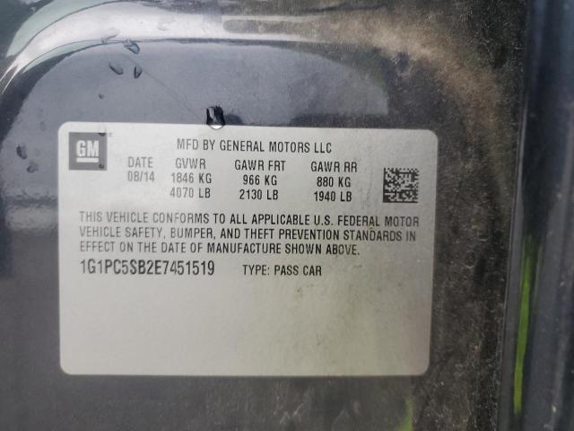 1G1PC5SB2E7451519 - 2014 CHEVROLET CRUZE LT 蓝色 照片 12