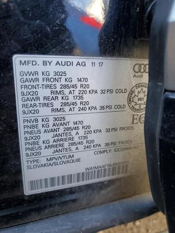 WA1MAAF70JD021721 - 2018 AUDI Q7 PROGRESSIV S-LINE BLACK photo 13
