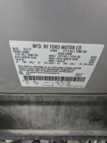 1FM5K7DH1HGC65419 - 2017 FORD EXPLORER XLT Күміс фото 13