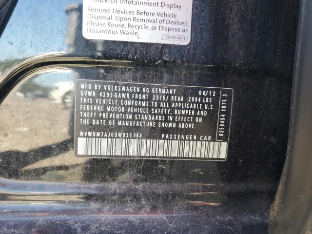 WVWDM7AJ6DW035148 - 2013 VOLKSWAGEN GOLF Սև լուսանկար 12