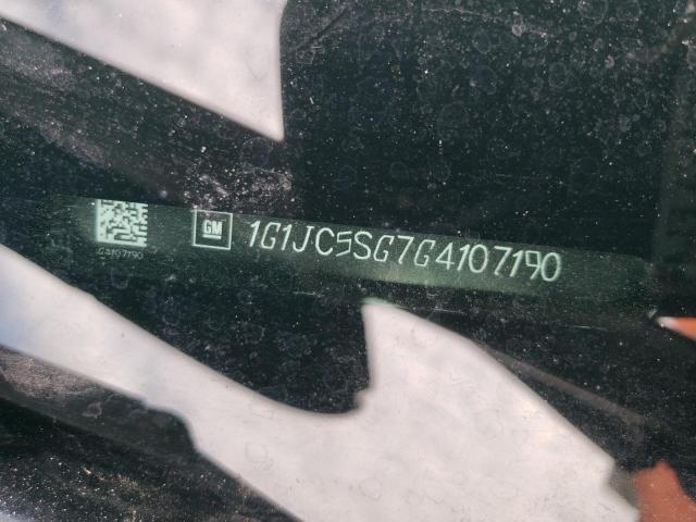 1G1JC5SG7G4107190 - 2016 CHEVROLET SONIC LT BLACK photo 12