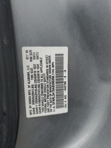 5FNRL3H78AB096996 - 2010 HONDA ODYSSEY EXL Արծաթագույն լուսանկար 13