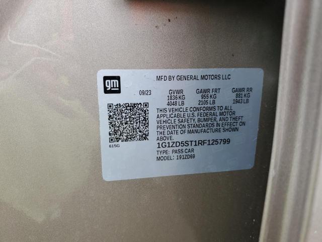 1G1ZD5ST1RF125799 - 2024 CHEVROLET MALIBU LT TAN photo 12